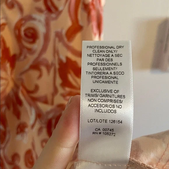 Amur Angela Mini Dress Women’s Size 0 Apricot Baroque Tile Organic Cotton NWT - Picture 14 of 14